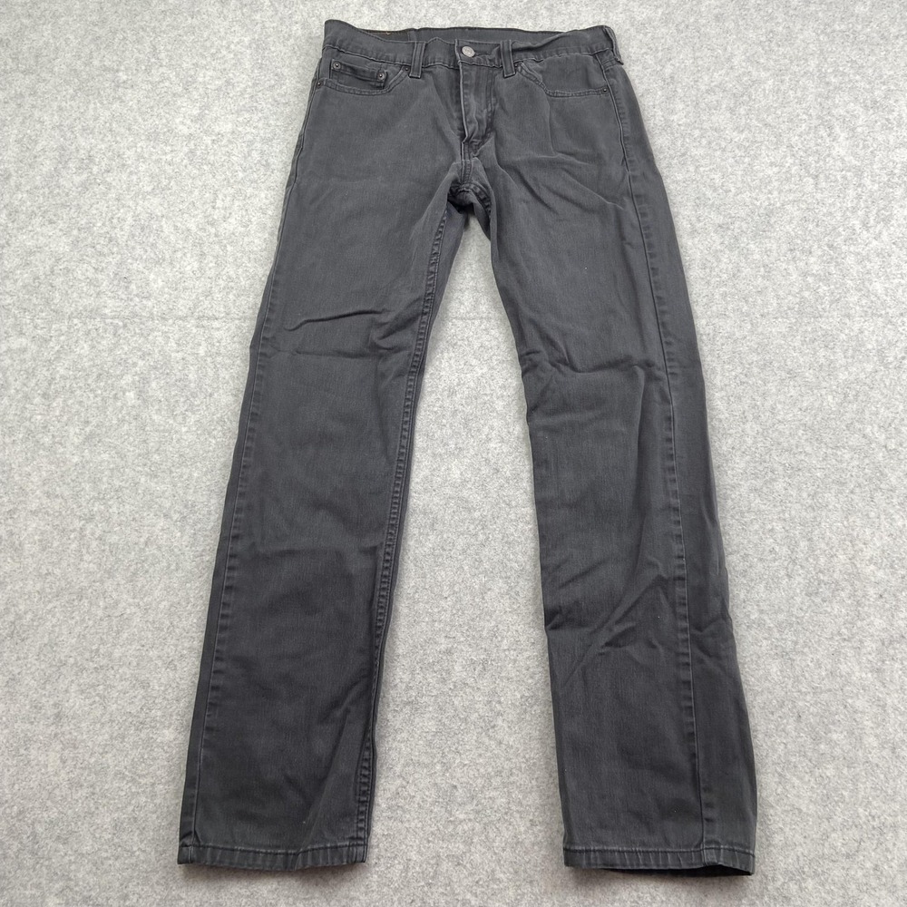 Levis 513 Jeans Mens 30x32 (29x29) Gray Charcoal Slim Straight Stretch Denim
